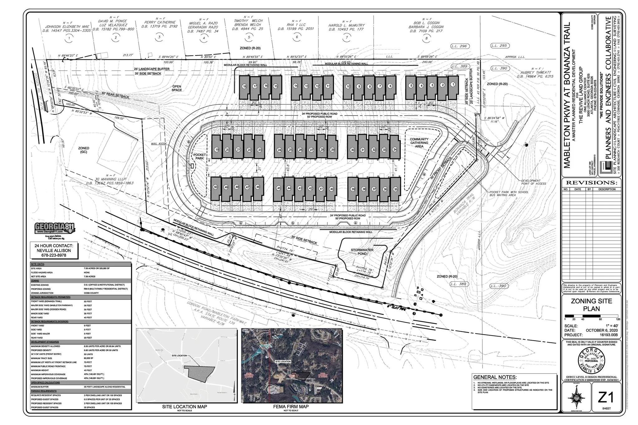 Site plan for Bonanza Trail