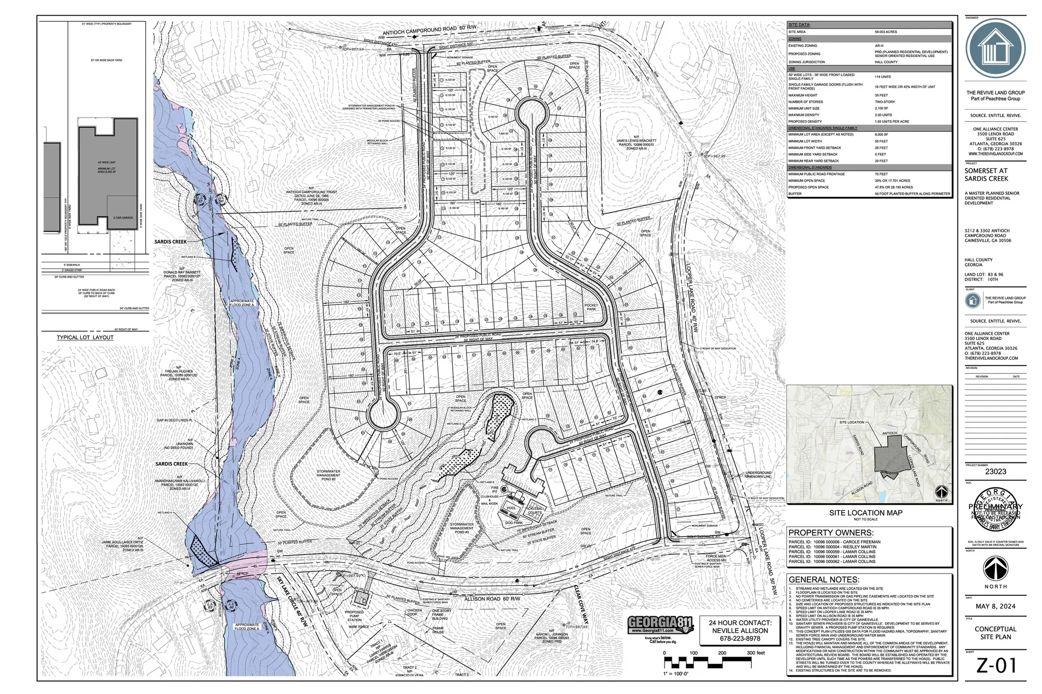 Site plan for Ridgewood
